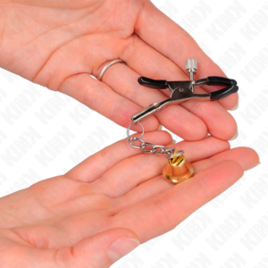 KINK - MORSETTI PER CAPEzzoli CON PENDENTE CAMPANELLA IN ORO 6 CM - immagine 3