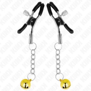 KINK - MORSETTI PER CAPEZZOLI CON PENDENTE JINGLE BELL ORO 6 CM - immagine 2