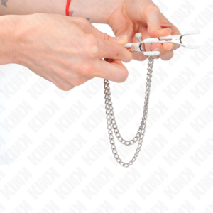 KINK - PINZE PER CAPEzzoli CON 2 CATENE SOTTILI ARGENTO 20/23 CM - immagine 4