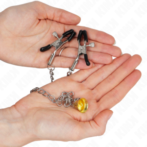 KINK - PINZE PER CAPEZZOLI A CATENA CON PENDENTE IN CORNO 30 CM - immagine 2
