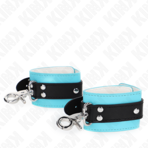 KINK - RESISTENZA DA POLSO PREMIUM CON SERRATURA NERO / BLU REGOLABILE 21-28 CM X 5,5 CM - immagine 3