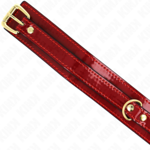 KINK - COLLANA REGOLABILE ROSSO VINO CON DETTAGLI ORO 29-42,5 CM X 4 CM - immagine 5
