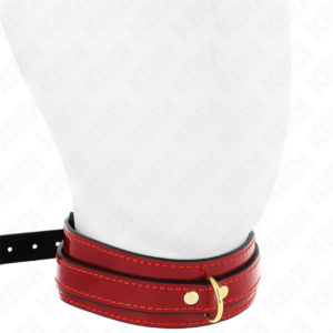 KINK - COLLANA REGOLABILE ROSSO VINO CON DETTAGLI ORO 29-42,5 CM X 4 CM - immagine 3
