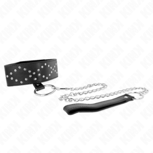 KINK - COLLANA 65 CM CON GUINZAGLIO CON BORCHIE ARGENTO MODELLO 3 REGOLABILE 36-43 CM X 5 CM - immagine 4