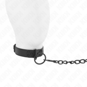 KINK - COLLARE CON GUINZAGLIO SCURO 65 CM REGOLABILE 37-54 CM X 3 CM - immagine 3