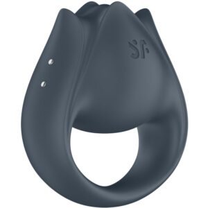 SATISFYER - PERFECT PAIR 2 MULTIVIBRATORE 2 IN 1 ANELLO PER PENE E STIMOLATORE PER DITA GRIGIO - immagine 3