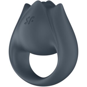 SATISFYER - PERFECT PAIR 2 MULTIVIBRATORE 2 IN 1 ANELLO PER PENE E STIMOLATORE PER DITA GRIGIO - immagine 6