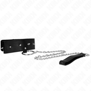 KINK - COLLANA 65 CM CON GUINZAGLIO CON BORCHIE ARGENTO MODELLO 2 REGOLABILE 36-43 CM X 5 CM - immagine 2