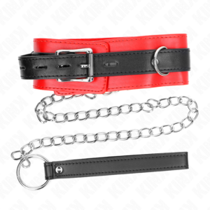 KINK - COLLARE CON CINTURA 65 CM CON CINTURINO ROSSO 54 X 4,5 CM - immagine 5