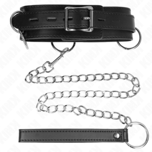 KINK - COLLANA SCHIAVITÙ 3 ANELLI CON CINTURINO 80 CM 53 X 5 CM - immagine 4