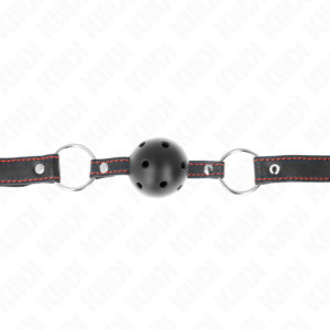 KINK - BALL GAG HOLLOW HARD NERO MODELLO 2 65 x 2,5 CM - immagine 4