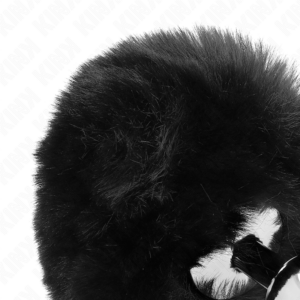 KINK - SPINA IN ACCIAIO INOSSIDABILE 7 x 3 CM CON CODA DI CONIGLIO IN ECOPELLICCIA NERA 8 CM - immagine 4