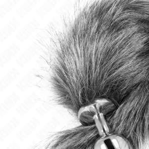 KINK - PLUG ANALE MISURA M 8 X 3,5 CM CON CODA SINTETICA 40 CM GRIGIO - immagine 4