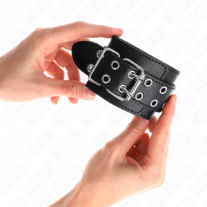 KINK - REGTINO DA POLSO DOPPIA FIBBIA NERO REGOLABILE 19-26 CM - immagine 3