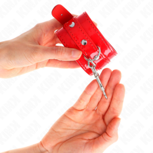 KINK - POLSINI LUCIDI ROSSI REGOLABILI 23-33 CM - immagine 3