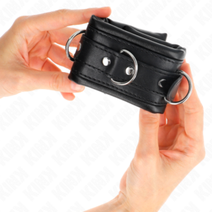 KINK - RESISTENZA DA POLSO PESANTE CON FODERA IN PELLICCIA NERA REGOLABILE 20-30 CM X 6 CM - immagine 3