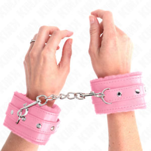 KINK - POGGIPOLSI PREMIUM RIVESTITI IN PELLICCIA ROSA CON CINTURA ROSA REGOLABILE 17-29 CM X 6 CM - immagine 4
