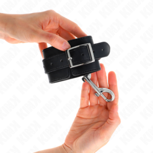 KINK - POTENZIALE DA POLSO FILA DI RIVETTI SINGOLA NERA REGOLABILE 17-28 CM X 5 CM - immagine 3