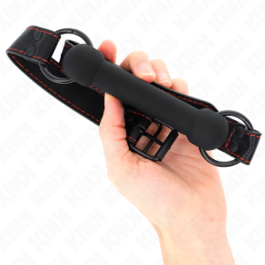 KINK - BONE GAG CON CINTURINO IN SIMILPELLE NERO REGOLABILE 41-57 CM - immagine 4