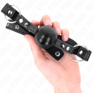 KINK - BALL GAG 4 CM CON RIVETTO PUNTA E CHIUSURA A SCATTO 65 x 2 CM - immagine 4