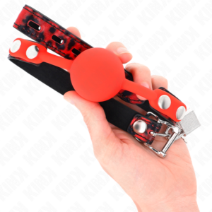 KINK - MODELLO 2 PALLA IN SILICONE 4 CM GAG CON SERRATURA 60 x 2 CM - immagine 4