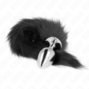 KINK - PLUG ANALE MISURA L 10 X 4 CM CON CODA SINTETICA 40 CM NERO - immagine 3