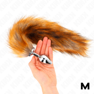 KINK - PLUG ANALE MISURA M 8 X 3,5 CM CON CODA SINTETICA 40 CM MARRONE - immagine 2