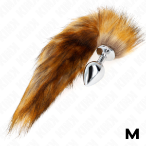 KINK - PLUG ANALE MISURA M 8 X 3,5 CM CON CODA SINTETICA 40 CM MARRONE - immagine 3