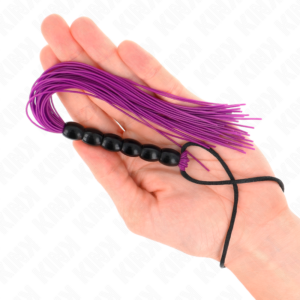 KINK - MINI FRUSTA IN SILICONE CON 6 PERLINE VIOLA 26 CM - immagine 3