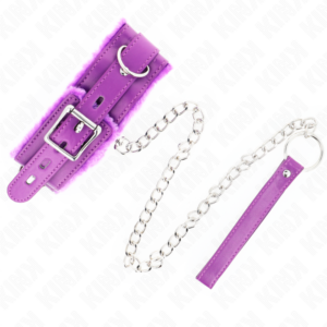 KINK - COLLARE CON GUINZAGLIO 65 CM CON RESTRIZIONI VIOLA 36-42 CM X 5,5 CM - immagine 4