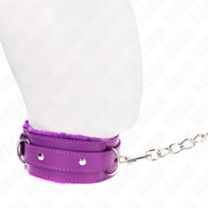 KINK - COLLARE CON GUINZAGLIO 65 CM CON RESTRIZIONI VIOLA 36-42 CM X 5,5 CM - immagine 3