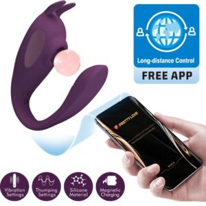 PRETTY LOVE - SHEY STIMOLATORE E VIBRATORE APP GRATUITA LUNGA DISTANZA VIOLA - immagine 8