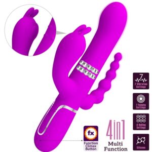 PRETTY LOVE - CAMMY VIBRATORE TRIPLO MULTIFUNZIONE 4 IN 1 ROSA - immagine 9