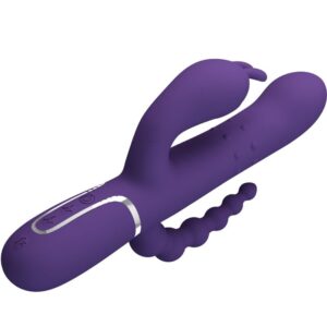 PRETTY LOVE - CAMMY VIBRATORE TRIPLO MULTIFUNZIONE 4 IN 1 VIOLA - immagine 4