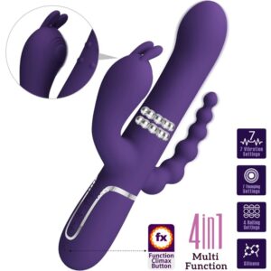 PRETTY LOVE - CAMMY VIBRATORE TRIPLO MULTIFUNZIONE 4 IN 1 VIOLA - immagine 5