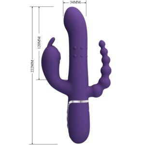 PRETTY LOVE - CAMMY VIBRATORE TRIPLO MULTIFUNZIONE 4 IN 1 VIOLA - immagine 7