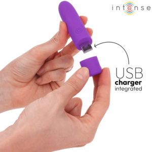 INTENSE - SYMONE BULLET VIBRANTE RICARICABILE USB 8 VIBRAZIONI VIOLA 10 X 2,2 CM - immagine 5
