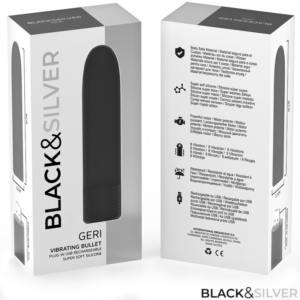 BLACK & SILVER - GERI USB RICARICABILE VIBRANTE BULLET 8 VIBRAZIONI NERO 10 X 2,2 CM - immagine 7
