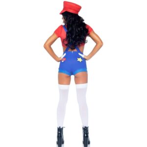 LEG AVENUE - COSTUME SEXY MARIO BROS ROSSO/BLU M - immagine 3