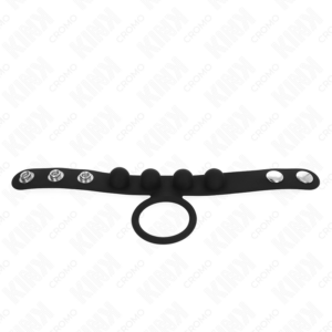 KINK - ANELLO PER PENE IN PELLE 3,5 CM CON CHIUSURA A PRESSIONE 23 X 2 CM - immagine 3