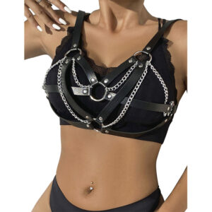 SUBBLIME - 953713 CINTURA PUNK BONDAGE FIBBIA METALLO NERA TAGLIA UNICA - immagine 2