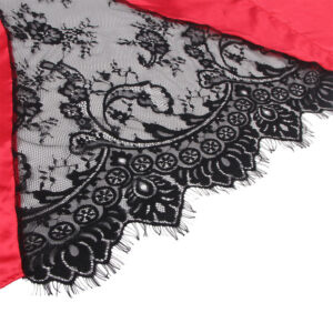 SUBBLIME - 954024 CANOTTIERA CON SCHIENA TRASPARENTE IN PIZZO + PERIZOMA ROSSO/NERO L/XL - immagine 9