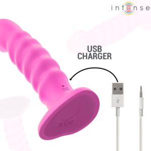 INTENSE - VIBRATORE CINDY TAGLIA L DESIGN A SPIRALE 10 VIBRAZIONI ROSA TELECOMANDO - immagine 5