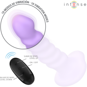 INTENSE - BRENDA VIBRATORE TAGLIA M DESIGN A SPIRALE 10 VIBRAZIONI TELECOMANDO VIOLA - immagine 3