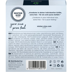 MISTER SIZE - PRESERVATIVI TAGLIA XS 47 MM (3 UNITÀ) - immagine 3