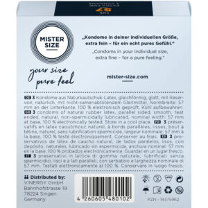 MISTER SIZE - PRESERVATIVO TAGLIA L 57 MM (3 UNITÀ) - immagine 3