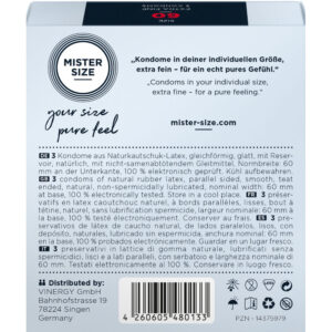 MISTER SIZE - PRESERVATIVO TAGLIA XL 60 MM (3 UNITÀ) - immagine 3