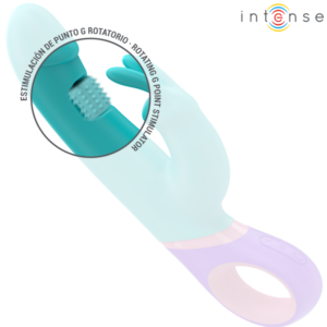 INTENSE - MONICA VIBRATORE RABBIT CON STIMOLATORE G-SPOT ROTANTE BLU - immagine 4