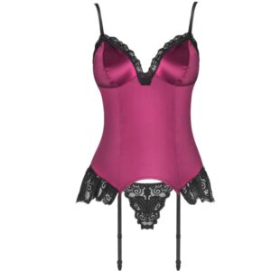 LIVCO CORSETTI FASHION - AGRAFENA CF 90436 CORSETTO + PERIZOMA BORDEAUX S/M - immagine 4