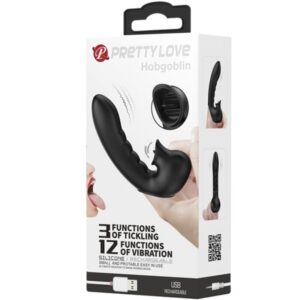 PRETTY LOVE - HOBGOBLIN CUSTODIA PER DITA VIBRANTE 12 VIBRAZIONI + STIMOLATORE CLITORIDE NERO - immagine 8